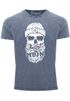 Herren Vintage Shirt Moin Totenkopf Anker Skull Printshirt T-Shirt Aufdruck Used Look Slim Fit Neverless® preview