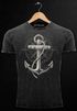 Herren Vintage Shirt Print Aufdruck Anker Kompass Motiv Maritim Meer Fashion StreetstyleUsed Look Slim Fit Neverless®preview