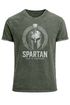 Herren Vintage Shirt Spartan Helm Athletic Printshirt Aufdruck Frontprint Used Look Fashion Streestyle Neverless®preview
