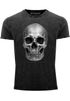 Herren Vintage Shirt Totenkopf Skull Totenschädel Aufdruck Print Motiv Fashion Streetstyle  Used Look Neverless®preview