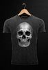 Herren Vintage Shirt Totenkopf Skull Totenschädel Aufdruck Print Motiv Fashion Streetstyle  Used Look Neverless®preview