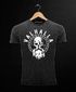 Herren Vintage Shirt Valhalla Totenkopf Odin Runen Wikinger Printshirt T-Shirt Aufdruck Used Look Neverless®preview