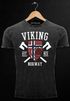 Herren Vintage Shirt Viking Norway Norwegen Flagge Wikinger nordisch Printshirt T-Shirt Aufdruck Used Look Neverless®preview