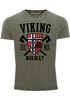 Herren Vintage Shirt Viking Norway Norwegen Flagge Wikinger nordisch Printshirt T-Shirt Aufdruck Used Look Neverless®preview