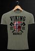 Herren Vintage Shirt Viking Norway Norwegen Flagge Wikinger nordisch Printshirt T-Shirt Aufdruck Used Look Neverless®preview