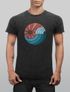 Herren Vintage Shirt Welle Wave Sonne Sommer Retro Printshirt T-Shirt Aufdruck Used Look Neverless®preview