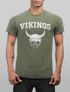 Herren Vintage Shirt Wikinger-Helm Skull Totenkopf Printshirt T-Shirt Aufdruck Used Look Slim Fit Neverless®preview