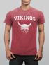 Herren Vintage Shirt Wikinger-Helm Skull Totenkopf Printshirt T-Shirt Aufdruck Used Look Slim Fit Neverless®preview
