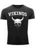 Herren Vintage Shirt Wikinger-Helm Skull Totenkopf Printshirt T-Shirt Aufdruck Used Look Slim Fit Neverless®preview