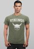 Herren Vintage Shirt Wikinger-Helm Skull Totenkopf Printshirt T-Shirt Aufdruck Used Look Slim Fit Neverless®preview