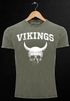 Herren Vintage Shirt Wikinger-Helm Skull Totenkopf Printshirt T-Shirt Aufdruck Used Look Slim Fit Neverless®preview