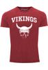 Herren Vintage Shirt Wikinger-Helm Skull Totenkopf Printshirt T-Shirt Aufdruck Used Look Slim Fit Neverless®preview