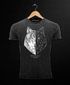 Herren Vintage Shirt Wolf Polygon Kunst Grafik Tiermotiv Printshirt T-Shirt Aufdruck Used Look Neverless®preview