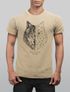 Herren Vintage Shirt Wolf Polygon Kunst Grafik Tiermotiv Printshirt T-Shirt Aufdruck Used Look Neverless®preview