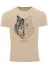 Herren Vintage Shirt Wolf Polygon Kunst Grafik Tiermotiv Printshirt T-Shirt Aufdruck Used Look Neverless®preview