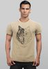 Herren Vintage Shirt Wolf Polygon Kunst Grafik Tiermotiv Printshirt T-Shirt Aufdruck Used Look Neverless®preview