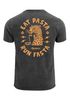 Herren Vintage T-Shirt Backprint Eat Pasta Run Fasta Leopard Grafikshirt Printshirt Aufdruck Used Look Fashion Männer Neverless®preview