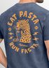 Herren Vintage T-Shirt Backprint Eat Pasta Run Fasta Leopard Grafikshirt Printshirt Aufdruck Used Look Fashion Männer Neverless®preview