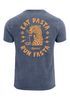 Herren Vintage T-Shirt Backprint Eat Pasta Run Fasta Leopard Grafikshirt Printshirt Aufdruck Used Look Fashion Männer Neverless®preview