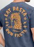 Herren Vintage T-Shirt Backprint Eat Pasta Run Fasta Leopard Grafikshirt Printshirt Aufdruck Used Look Fashion Männer Neverless®preview