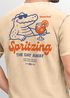 Herren Vintage T-Shirt Backprint Spritzing the day away Alligator Retro Design Aufdruck Used Look Neverless®preview