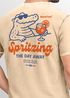 Herren Vintage T-Shirt Backprint Spritzing the day away Alligator Retro Design Aufdruck Used Look Neverless®preview
