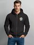 Herren Zip Hoodie Sweatjacke mit Kapuze Logo-Print Good Vibes Aufdruck Welle Retro Motiv Männer Fashion Streetstyle Neverless®preview