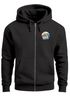 Herren Zip Hoodie Sweatjacke mit Kapuze Logo-Print Good Vibes Aufdruck Welle Retro Motiv Männer Fashion Streetstyle Neverless®preview