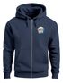 Herren Zip Hoodie Sweatjacke mit Kapuze Logo-Print Good Vibes Aufdruck Welle Retro Motiv Männer Fashion Streetstyle Neverless®preview