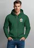 Herren Zip Hoodie Sweatjacke mit Kapuze Logo-Print Good Vibes Aufdruck Welle Retro Motiv Männer Fashion Streetstyle Neverless®preview