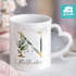 Herzhenkel -Tasse mit Buchstabe Monogramm personalisiert mit Wunschname Initiale Blätter-Motiv persönliche Geschenke SpecialMe®preview