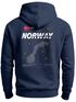 Hoodie Backprint Herren Norwegen Flagge Schriftzug Norway Explorer Rückenaufdruck Fashion Streetstyle Neverless®preview