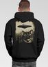 Hoodie Backprint Herren UFO Katze Alien Rückenaufdruck Motiv Kapuzen-Pullover Männer Fashion Streetstyle Neverless®preview