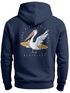 Hoodie Backprint Pelikan Print Surfer Surfboard Rückenaufdruck Kapuzen-Pullover Männer Fashion Streetstyle Neverless®preview
