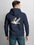 Hoodie Backprint Pelikan Print Surfer Surfboard Rückenaufdruck Kapuzen-Pullover Männer Fashion Streetstyle Neverless®preview