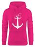 Hoodie Damen Anker Vögel Anchor Birds Sweatshirt Kapuzenpullover Moonworks®preview