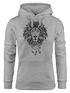 Hoodie Damen Aufdruck Löwe Boho Style Atzekenmuster Traumfänger Ethno-Print Kapuzen-Pullover Neverless®preview