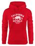 Hoodie Damen California Republic Aufdruck Print Kalifornien Golden State Grizzly Bär Bear Kapuzen-Pullover Neverless®preview