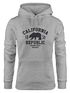 Hoodie Damen California Republic Aufdruck Print Kalifornien Golden State Grizzly Bär Bear Kapuzen-Pullover Neverless®preview