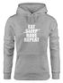 Hoodie Damen Eat Sleep Rave Repeat Techno Kapuzenpullover Moonworks®preview