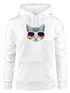 Hoodie Damen Katze mit Sonnenbrille Kapuzen-Pullover MoonWorks®preview