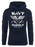 Hoodie Damen Motiv Maritim Nautical Design Schriftzug Navy Supply Anker mit Flügeln Kapuzen-Pullover Neverless®preview