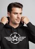 Hoodie Herren Airforce Symbol Stern Army Military Aufdruck Emblem Kapuzen-Pullover Männer Fashion Streetstyle Neverless®preview
