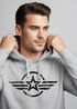 Hoodie Herren Airforce Symbol Stern Army Military Aufdruck Emblem Kapuzen-Pullover Männer Fashion Streetstyle Neverless®preview