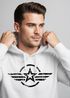 Hoodie Herren Airforce Symbol Stern Army Military Aufdruck Emblem Kapuzen-Pullover Männer Fashion Streetstyle Neverless®preview