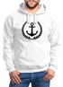 Hoodie Herren Anker Lorbeerkranz Aufdruck Print Kapuzen-Pullover Männer Fashion Streetstyle Neverless®preview