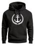 Hoodie Herren Anker Lorbeerkranz Aufdruck Print Kapuzen-Pullover Männer Fashion Streetstyle Neverless®preview