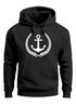 Hoodie Herren Anker Lorbeerkranz Aufdruck Print Kapuzen-Pullover Männer Fashion Streetstyle Neverless®preview