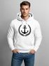 Hoodie Herren Anker Lorbeerkranz Aufdruck Print Kapuzen-Pullover Männer Fashion Streetstyle Neverless®preview