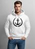 Hoodie Herren Anker Lorbeerkranz Aufdruck Print Kapuzen-Pullover Männer Fashion Streetstyle Neverless®preview